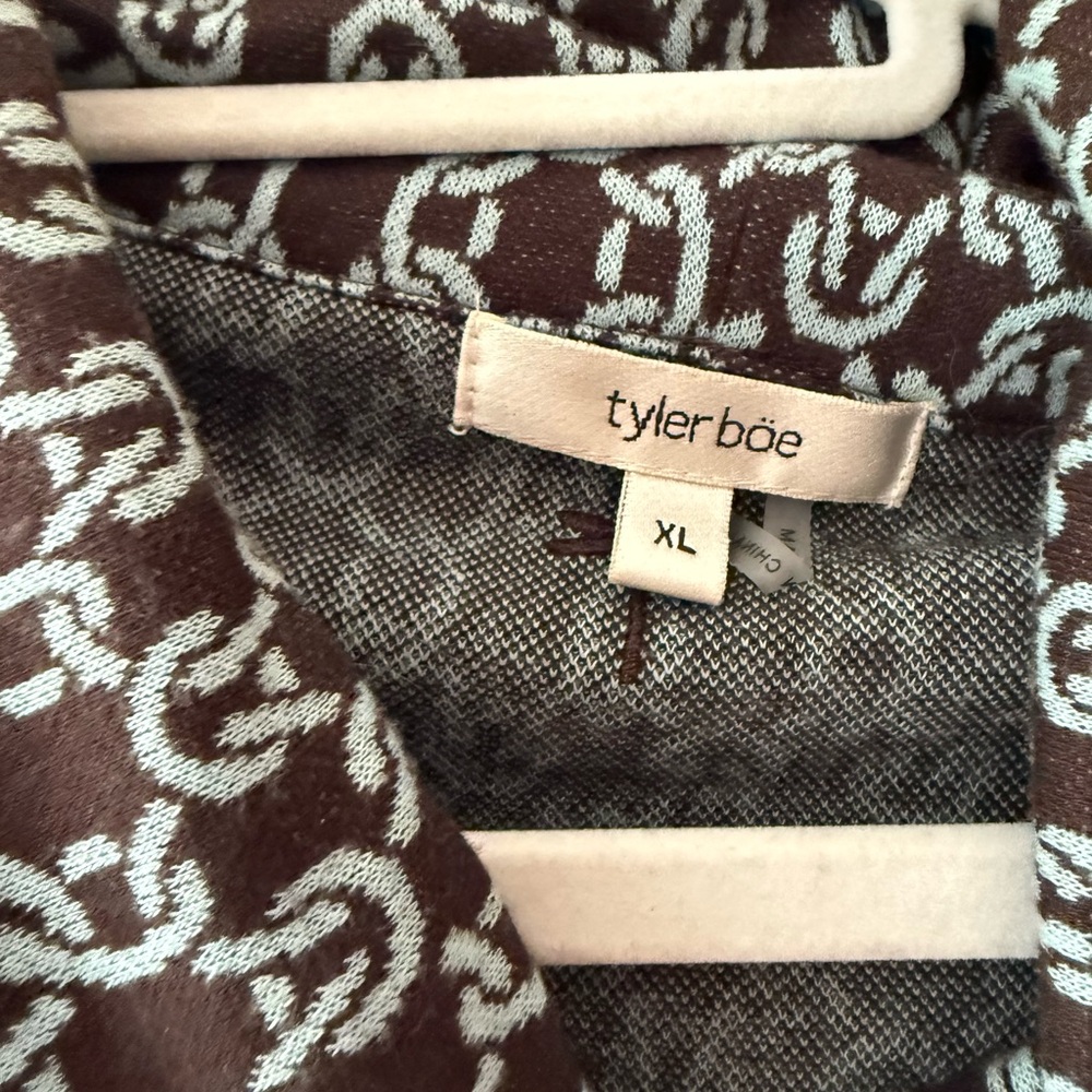 Tyler Boe Brown and Light Blue Patterned Dress